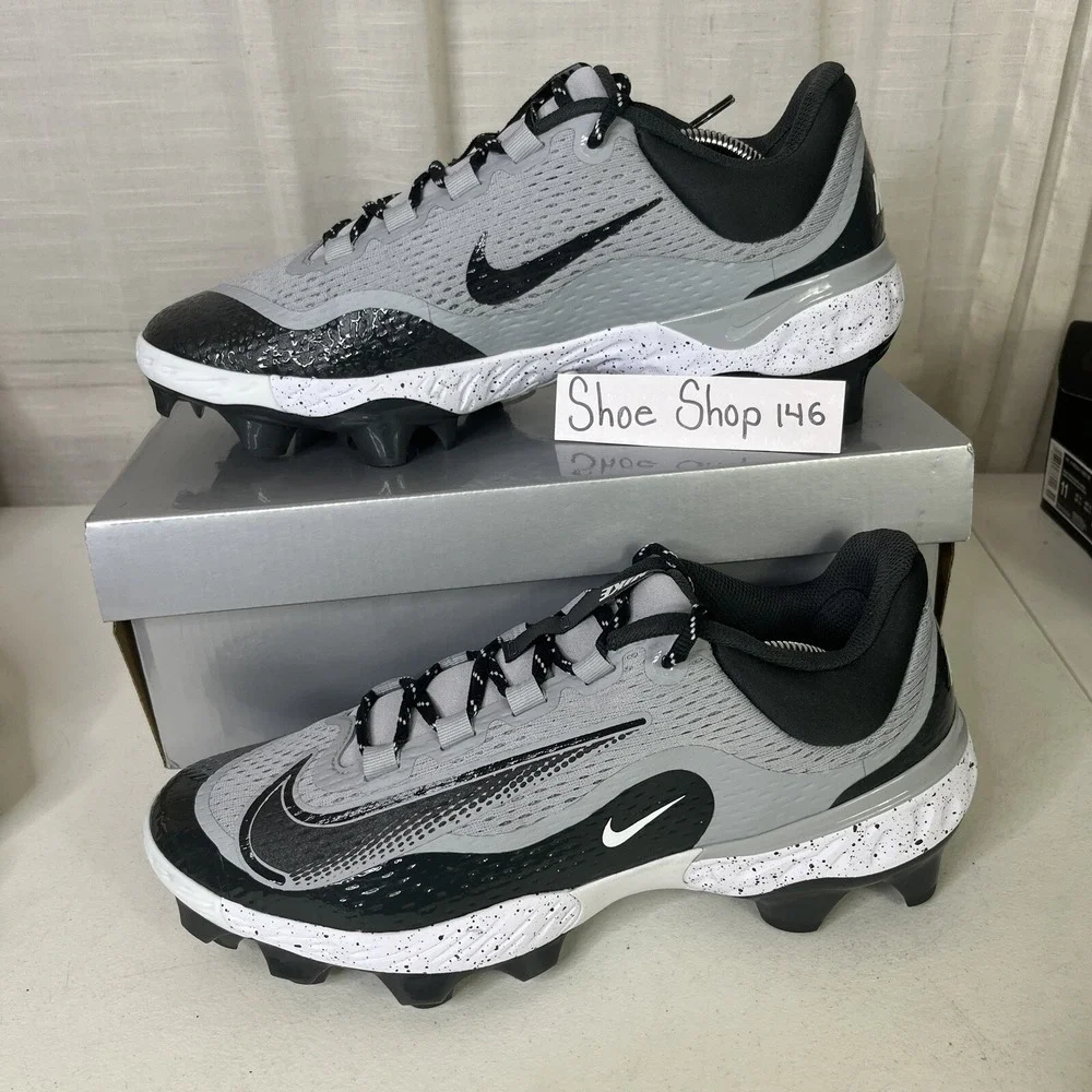 Nike Alpha Huarache Elite 4‎ Low MCS Smoke Grey Size 11.5 Baseball Cleats